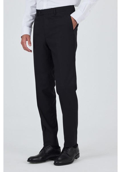 Siyah Yan Cep Açık Paça Comfort Fit Esnek Classic Pantolon 1003250907 modelleri