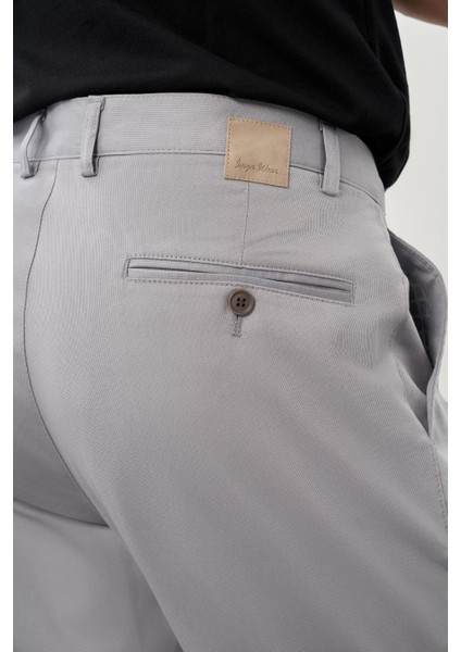 Gri Pamuklu Yandan Cepli Casual Comfort Fit Chino Pantolon 1003245169 indirimleri