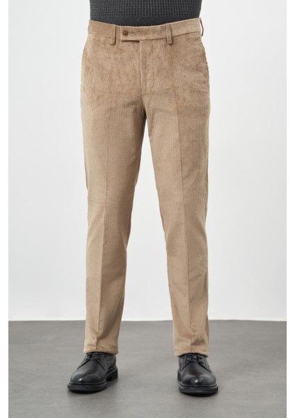 Bej Pamuklu Yandan Cepli Comfort Fit Kadife Pantolon 1003245160 fiyatları