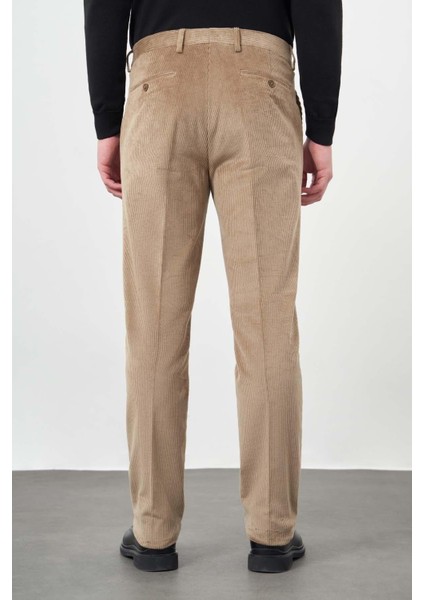 Bej Pamuklu Yandan Cepli Comfort Fit Kadife Pantolon 1003245160 indirimleri