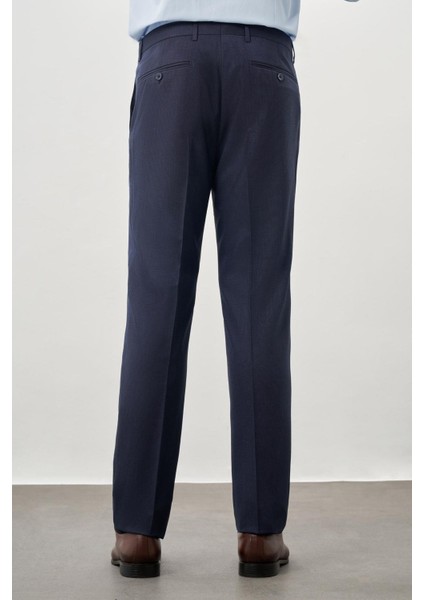 Lacivert Kendinden Desenli Bez Ayağı Yan Cep Comfort Fit Classic Pantolon 1003245166 fırsatları