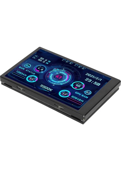3.5 Inc Usb-C Pc Alt Ekranı Gerçek Zamanlı Cpu, Ram, HDD ve Sistem Sıcaklık Monitörü, IPS Full View