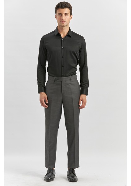 Koyu Antrasit Esnek Yandan Cepli Comfort Fit Classic Pantolon 1003240163 fırsatları