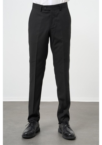 Siyah Esnek Yandan Cepli Comfort Fit Classic Pantolon 1003240914