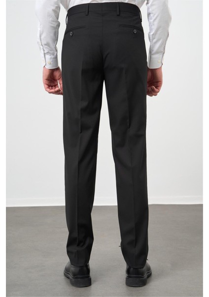 Siyah Esnek Yandan Cepli Comfort Fit Classic Pantolon 1003240914