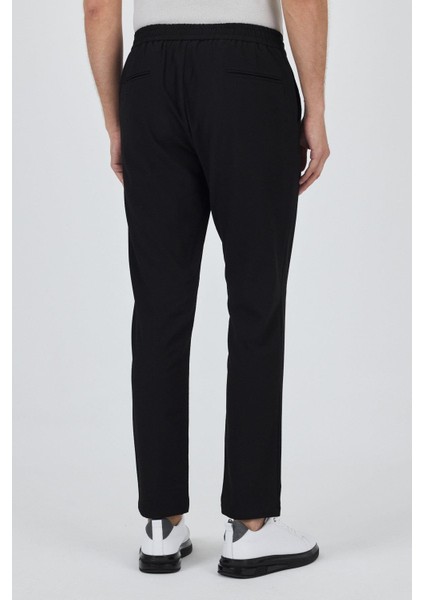 Siyah Esnek Lastikli Yandan Cepli Casual Comfort Fit Jogger Pantolon 1003250210
