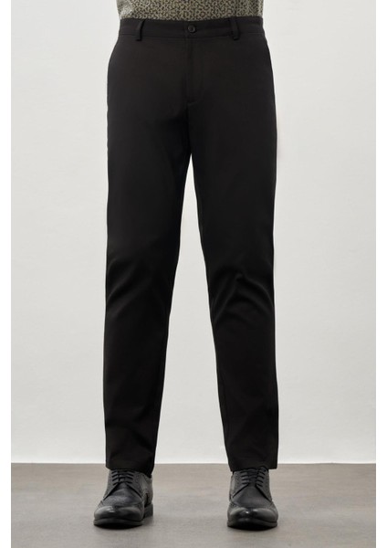 Siyah Pamuklu Yandan Cepli Casual Comfort Fit Chino Pantolon 1003245169 fiyatları
