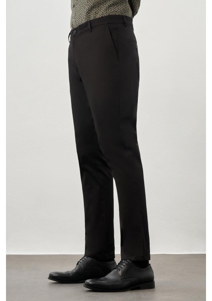 Siyah Pamuklu Yandan Cepli Casual Comfort Fit Chino Pantolon 1003245169 fırsatları