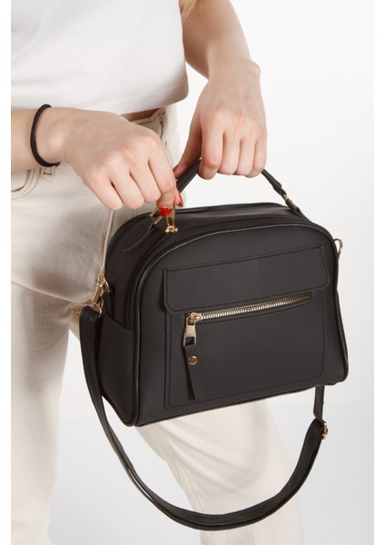 Kadın Kumaş El ve Omuz Çantası NEWPOLO317 - Siyah