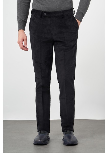 Siyah Pamuklu Yandan Cepli Comfort Fit Kadife Pantolon 1003245160 fiyatları
