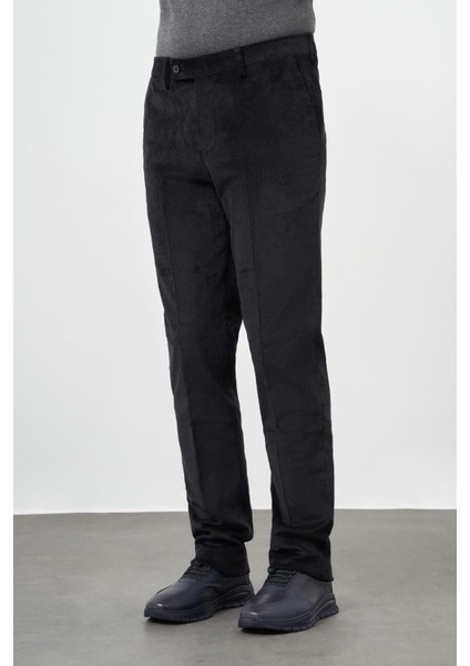 Siyah Pamuklu Yandan Cepli Comfort Fit Kadife Pantolon 1003245160 modelleri