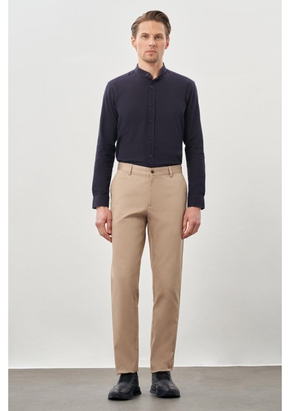 Koyu Bej Pamuklu Yandan Cepli Casual Comfort Fit Chino Pantolon 1003245169 fiyatları