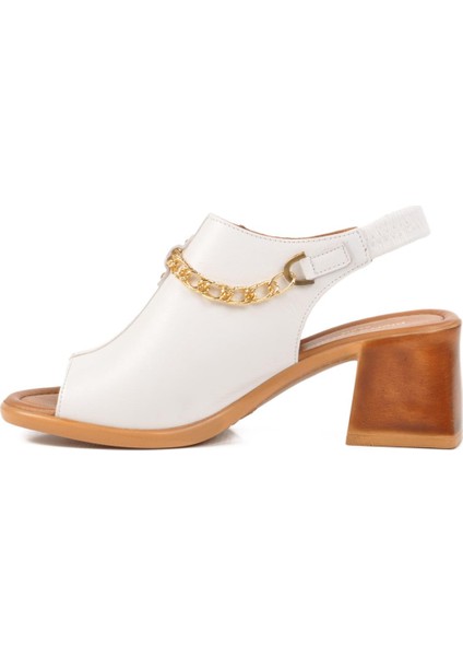 PC-54632 Z Beyaz Hakiki Deri Kadın Sandalet fiyatları