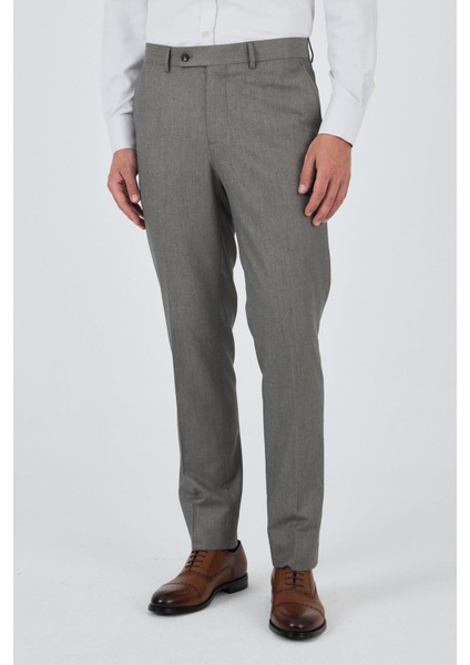 Bej Esnek Yandan Cepli Comfort Fit Classic Pantolon 1003250154