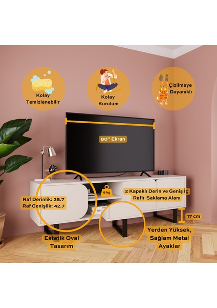 E1520 Matis Tv Ünitesi Kumtaşı 180 cm