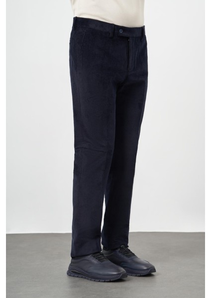 Koyu Lacivert Pamuklu Yandan Cepli Comfort Fit Kadife Pantolon 1003245160 fiyatları