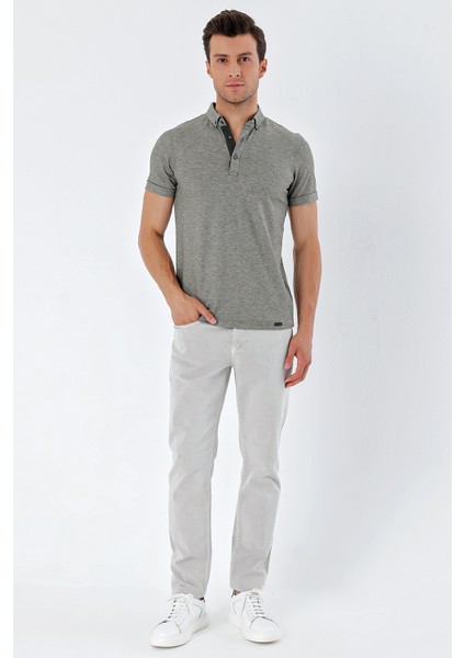 Kısa Kollu Armürlü Düğmeli Yaka Cepsiz Klasik Slim Fit Dar Kesim T-Shirt 1011230165 fırsatları