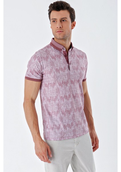 Kısa Kollu Baskılı Armürlücepsiz Casual Slim Fit Dar Kesim T-Shirt 1011230166