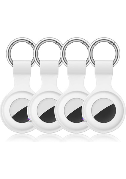 Airtag Uyumlu 4’lü Silikon Kılıf Seti Anahtarlık Halkalı Arkası Kapalı Düşmez