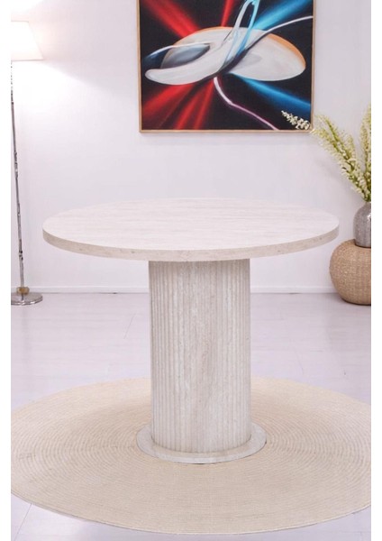 Bohem Yuvarlak Lak Panel Mutfak Masası 100CM