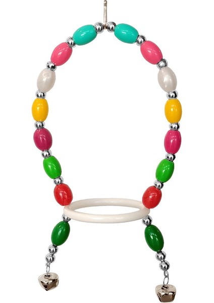Renkli Boncuklu Oval Papağan Salıncağı 13-22 cm Renkli