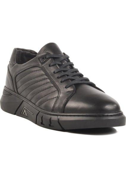 2K1244 Siyah Hakiki Deri Erkek Sneaker
