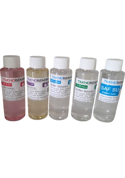 Ph 4.01-7.01-Iletkenlik 1413 1288 - Saf Su(Distile Su)Kalibrasyon Sıvısı 100 ml