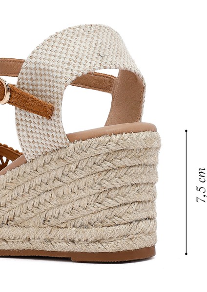 Kadın Taba Bilekten Tokalı Dolgu Topuklu Espadril 25SFE40186F