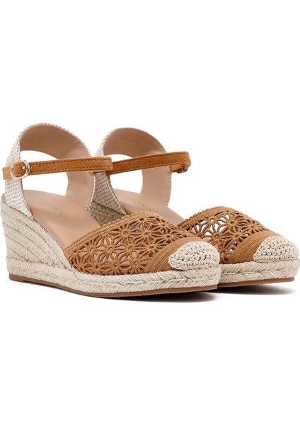 Kadın Taba Bilekten Tokalı Dolgu Topuklu Espadril 25SFE40186F