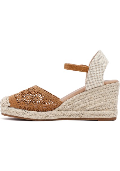Kadın Taba Bilekten Tokalı Dolgu Topuklu Espadril 25SFE40186F