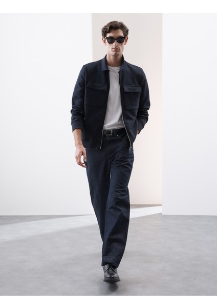 Keten Karışımlı Geniş Paça Jean Pantolon modelleri