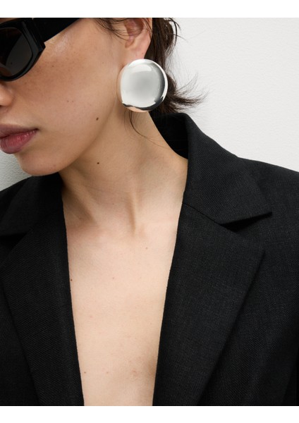 Keten Twill Karışımlı Kısa Kollu Kısa Ceket