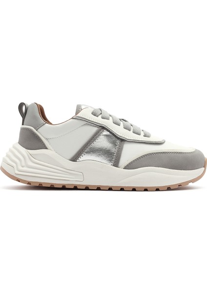 Acbc x Derimod Kadın Bej Kalın Tabanlı Bağcıklı Kumaş Sneaker 25SFD43566F