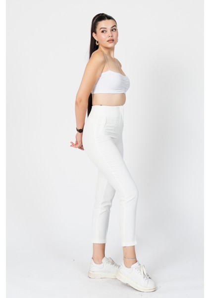 Zr Model Pens Detaylı Yüksek Bel Kumaş Pantolon 30062 indirimleri