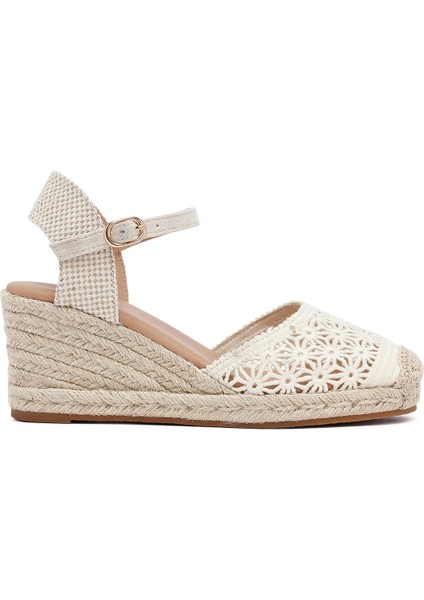 Kadın Taba Bilekten Tokalı Dolgu Topuklu Espadril 25SFE40186F