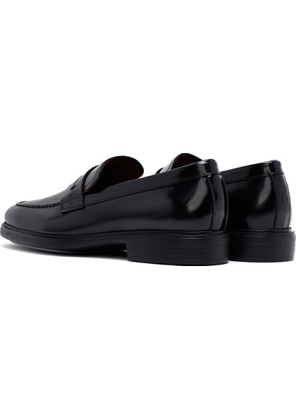 Erkek Siyah Deri Klasik Loafer 25SFD724122
