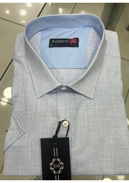 Pamuk Keten Kısakol Erkek Gömlek