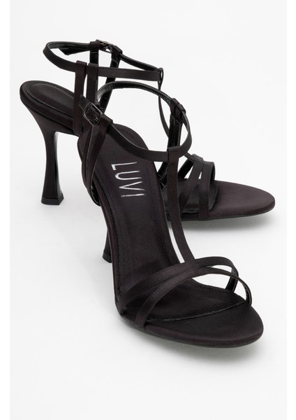 Credo Siyah Saten Kadın Yüksek Topuklu Ayakkabı