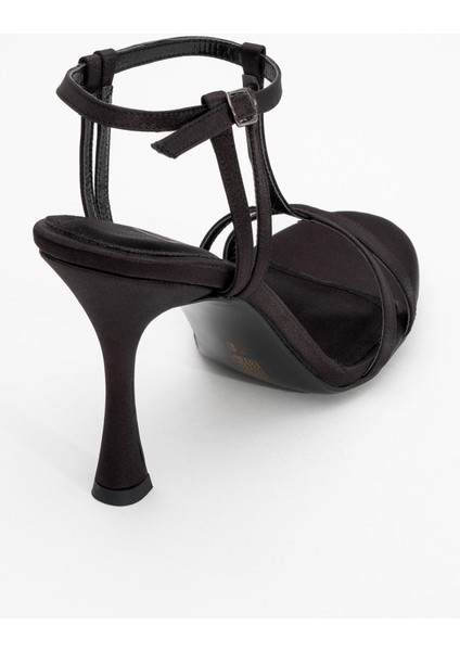 Credo Siyah Saten Kadın Yüksek Topuklu Ayakkabı indirimleri