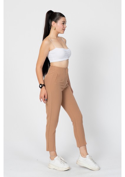 Zr Model Pens Detaylı Yüksek Bel Kumaş Pantolon 30062 fiyatları