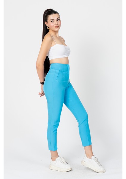 Zr Model Pens Detaylı Yüksek Bel Kumaş Pantolon 30062 fiyatları