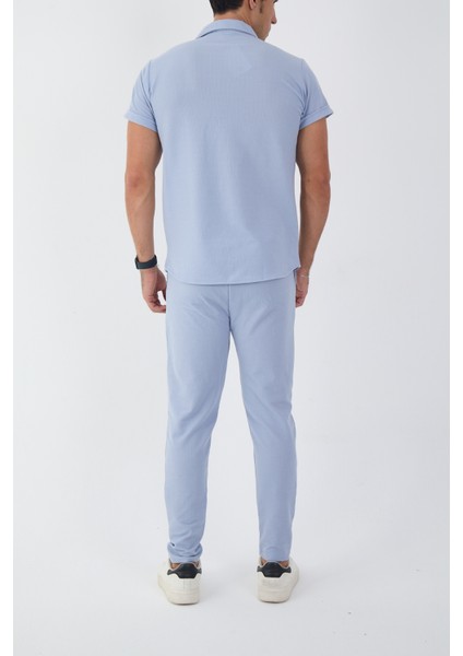 Slim-Fit Waffle Erkek Alt Üst Takım