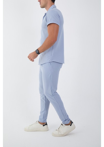 Slim-Fit Waffle Erkek Alt Üst Takım