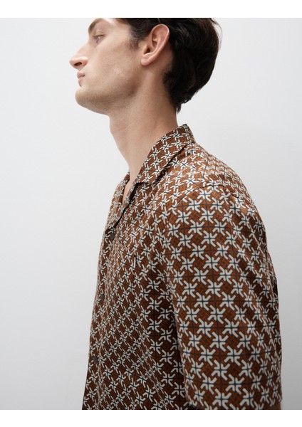 Pamuk Karışımlı Geometrik Desenli Pijama Üstü fiyatları