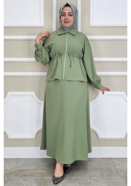 Kadın Fermuarlı Bağcıklı Tesettür Takım