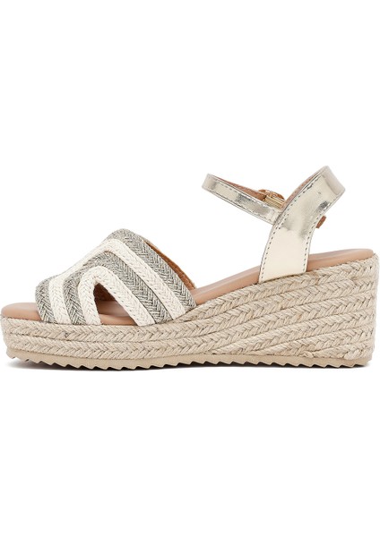 Kadın Krem Bilekten Tokalı Dolgu Topuklu Espadril Sandalet 25SFE401714 fırsatları