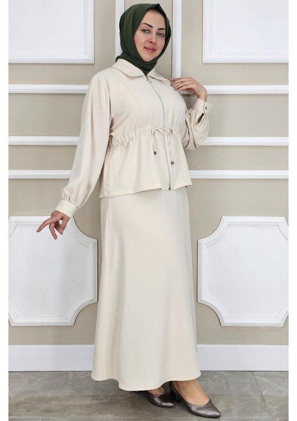 Kadın Fermuarlı Bağcıklı Tesettür Takım