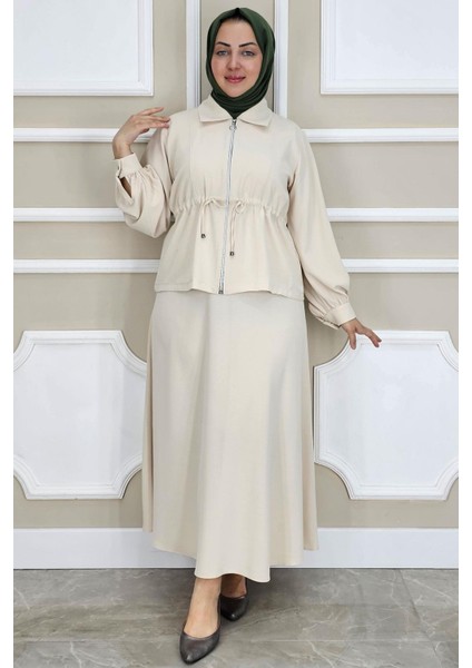 Kadın Fermuarlı Bağcıklı Tesettür Takım modelleri