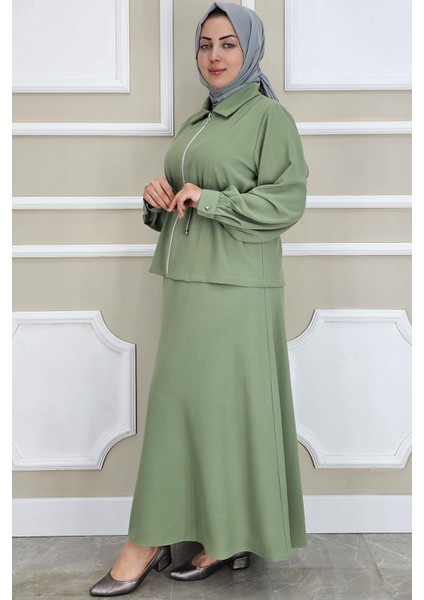 Kadın Fermuarlı Bağcıklı Tesettür Takım