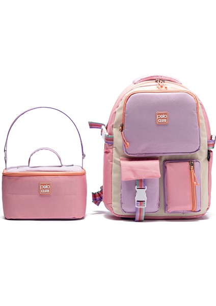 Çok Cepli Okul Çantası ve Termal Beslenme Çantası 2’li Takım MYP2080 Mavi